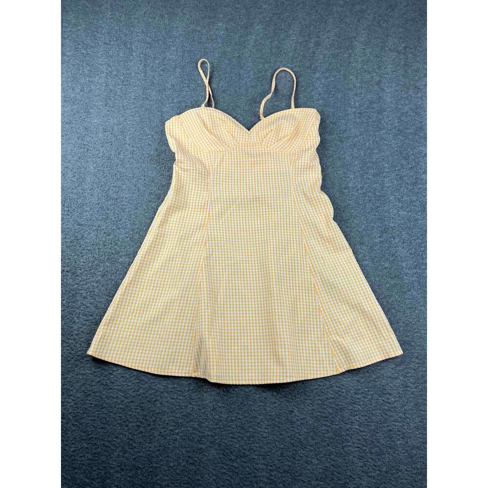 Forever 21 Women's Dress Size Small Yellow Gingham Spaghetti Strap